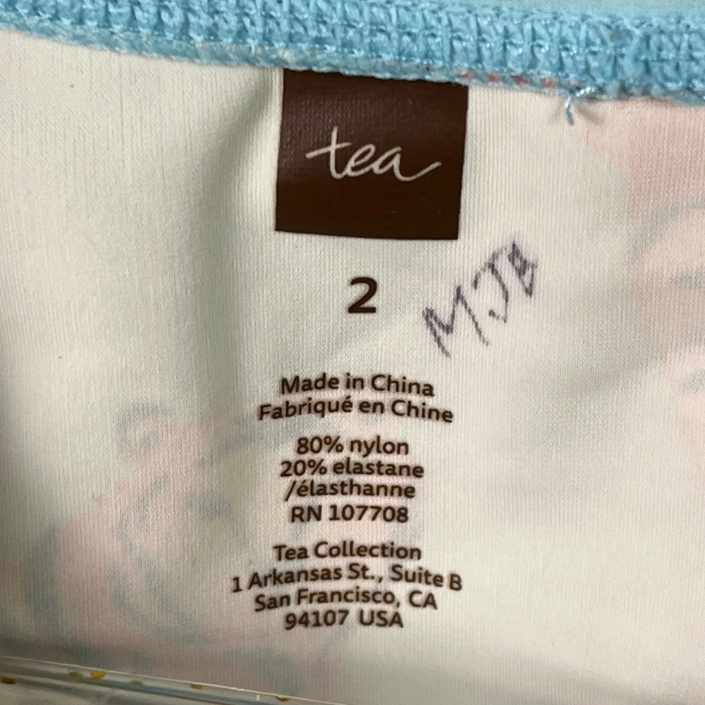 Tea Kids Rashguard Swim Top Coral Bottoms Tiger Print Set 2‎ Swimsuit